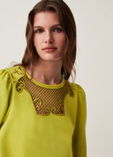 Ovs Round-Neck Sweatshirt With Crochet Insert